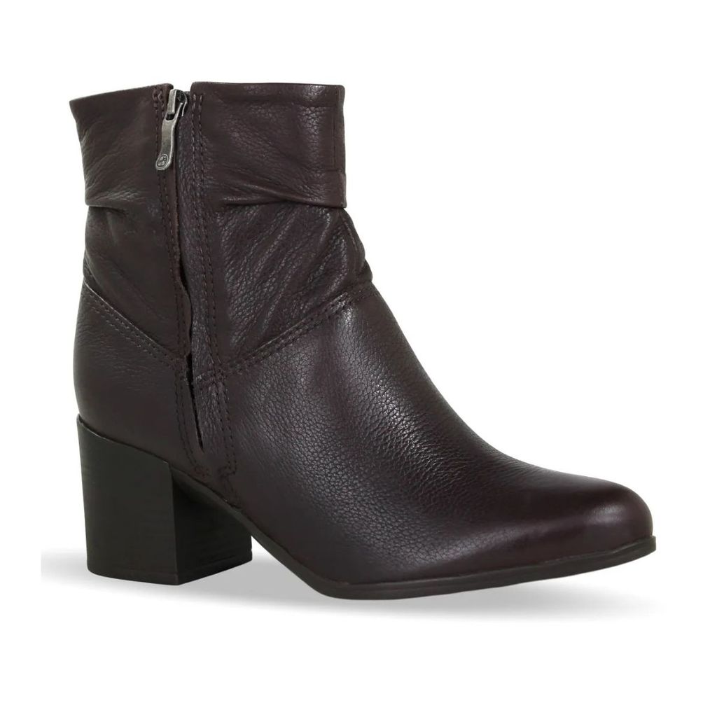 Bota Feminina Bottero Slouch Couro Ankle Boot Cano Curto Salto Médio Elegante 346907