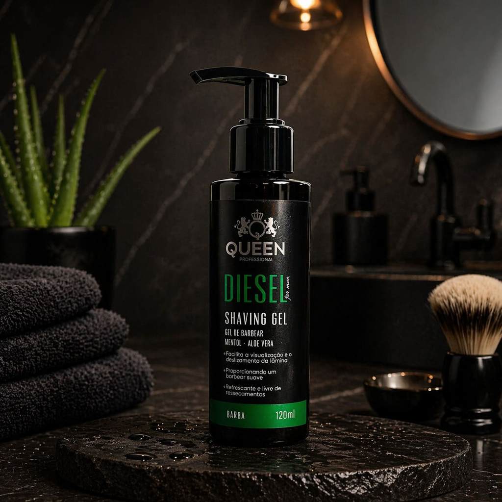 Queen Diesel Gel Barbear 120ml Máxima Performance