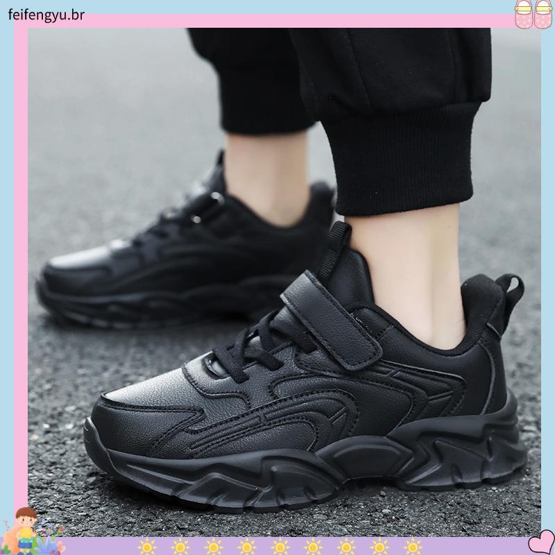 tênis infantil masculino kit tênis infantil masculino Pullback lobo das crianças sapatinhos pretos meninos tênis preto