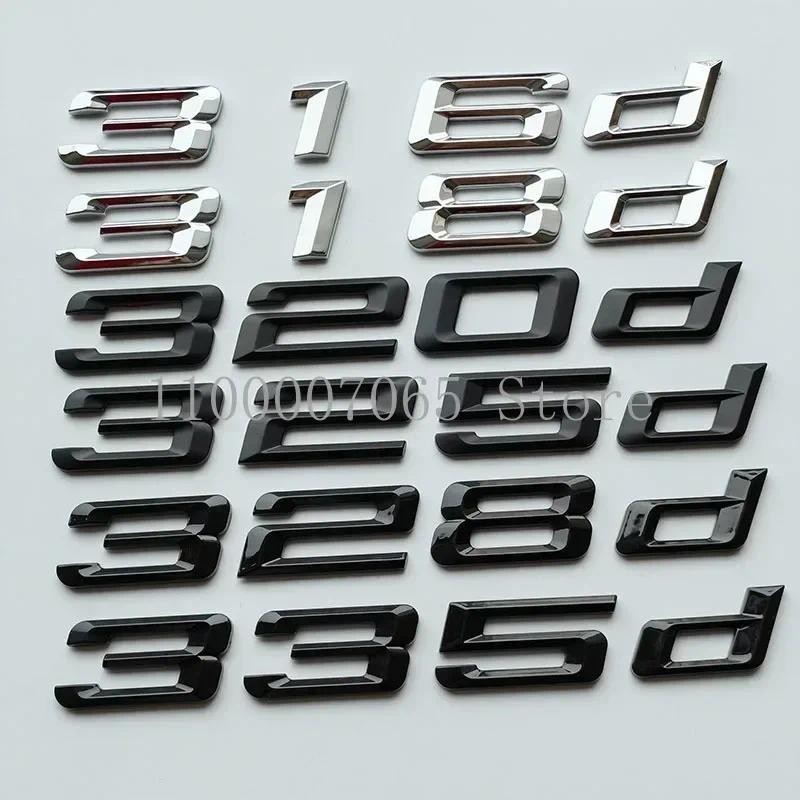 Números De Fonte Antiga Letras 316d 318d 320d 325d 328d 330d 335d GT Topo ABS Emblema Para 3 Séries Carro Tronco Placa D