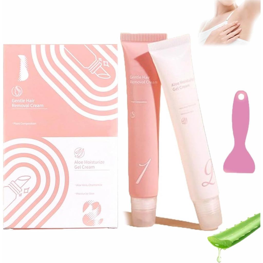 Removedor de Pelos Faciais Aurlux - Kit de Remoção Instantânea de Pelos (rosa (2 peças))