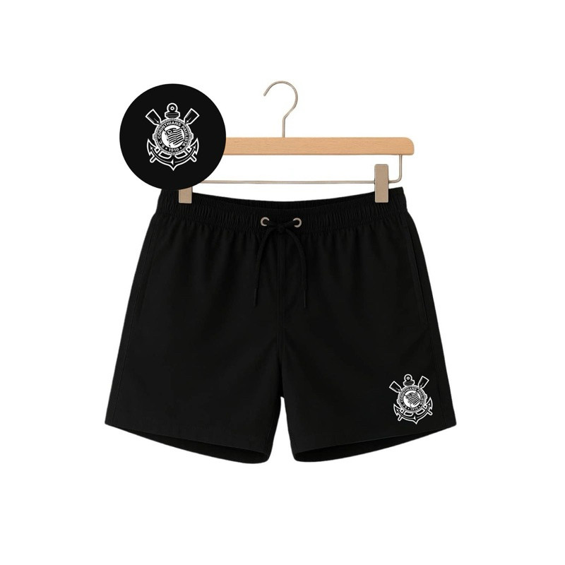 Bermuda Masculina Tectel Para Treino Corinthians Bermuda de Elastano Mauricinho Para Todas as Ocasiões