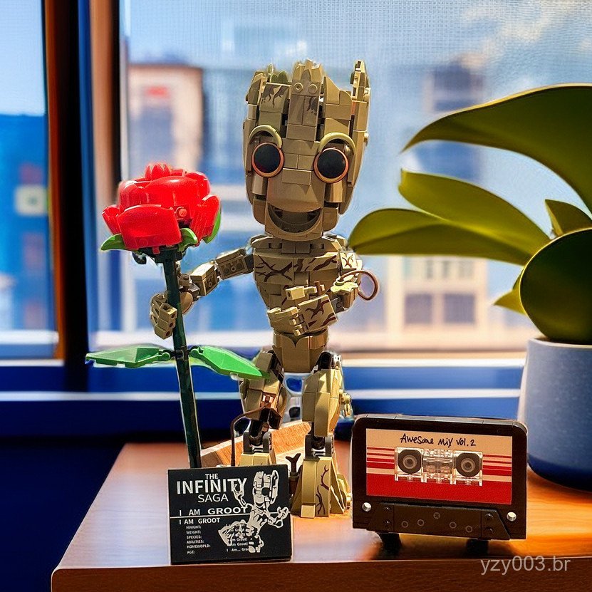 Blocos de Montar Lego: Árvore Personalizada do Groot - Série Star Wars - Blocos Educativos de Montagem para Meninos