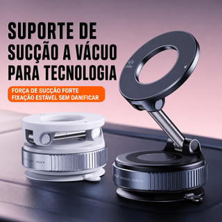 Suporte Magnético 360° para Celular Carro, Base a Vácuo Ajustável, Dobrável Universal e S…