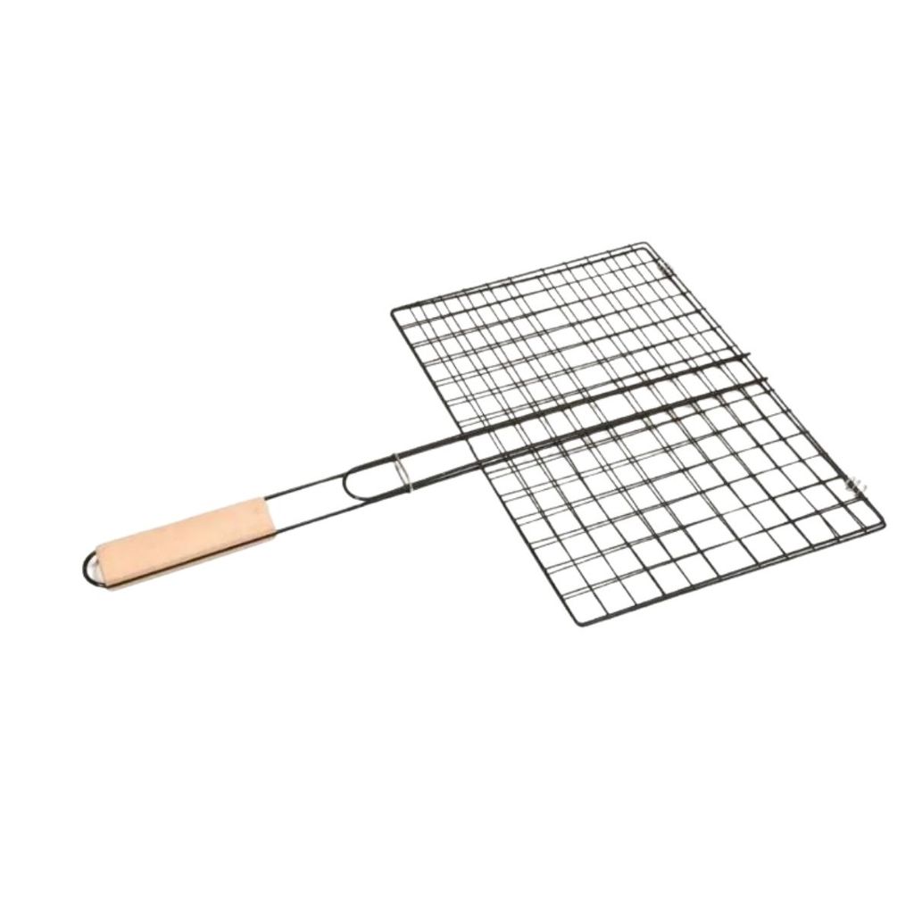 Grelha Para Churrasco Dupla Em Aço Carbono Ideal para Preparo de Carne Frango Legumes
