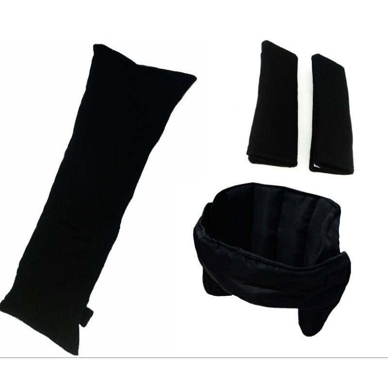 Kit Viagem Infantil 3 Itens Almofada de Cinto + Apoio de Cabeça  + Protetor de Cinto Duplo para Bebe Conforto