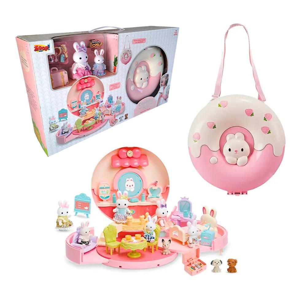 Bolsinha Casinha Feliz Donut Miniatura Com Acessórios Brinqu