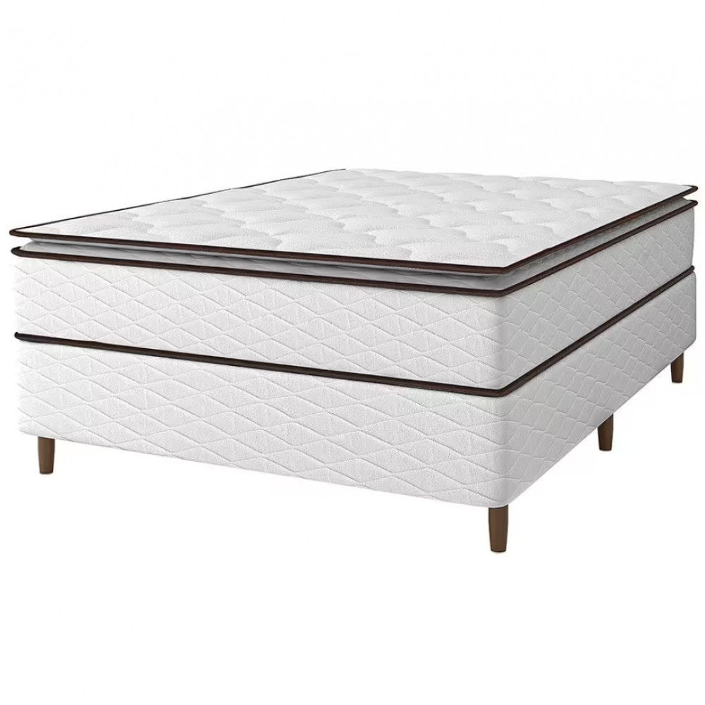 Cama Box de Casal New Itália Molas Ensacadas e Pillow Top D26 63x138x188cm Umaflex