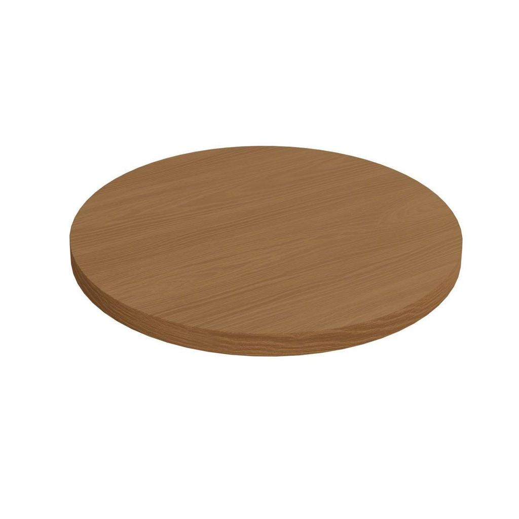 Tampo Mesa Sala de Jantar Madeirado Madeirado TA69 Crome s/ Vidro Redondo 65x65cm Canela - Kappesberg