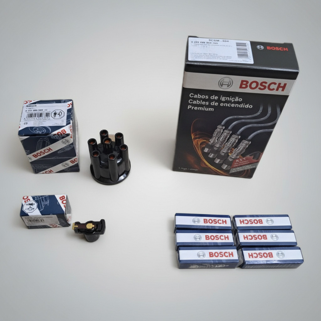 Kit Opala Caravan 6cc Tampa, Rotor, Cabos E Velas Bosch Novo