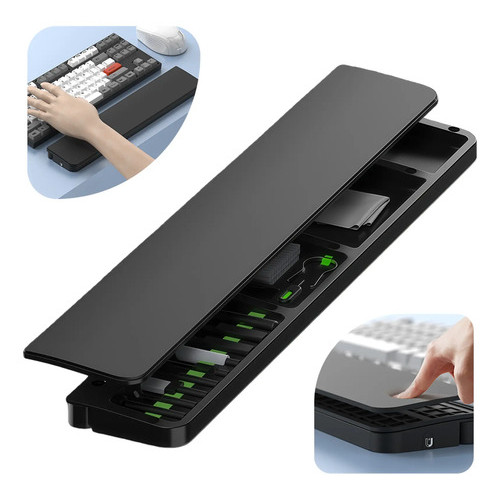 Suporte Ergonomico Apoio Pulso Teclado Com Kit Limpeza Multi