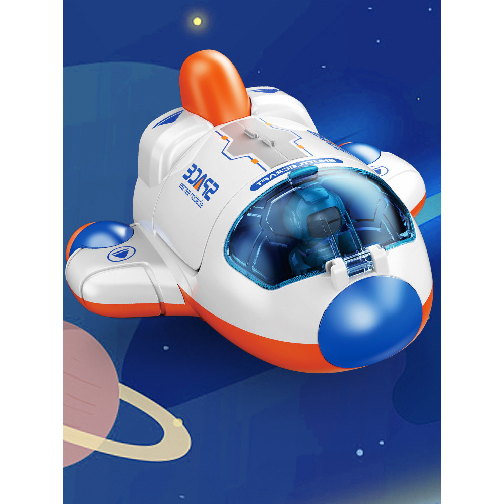 Simulação criativa nave espacial inercial ônibus espacial astronauta modelo brinquedo infantil presente