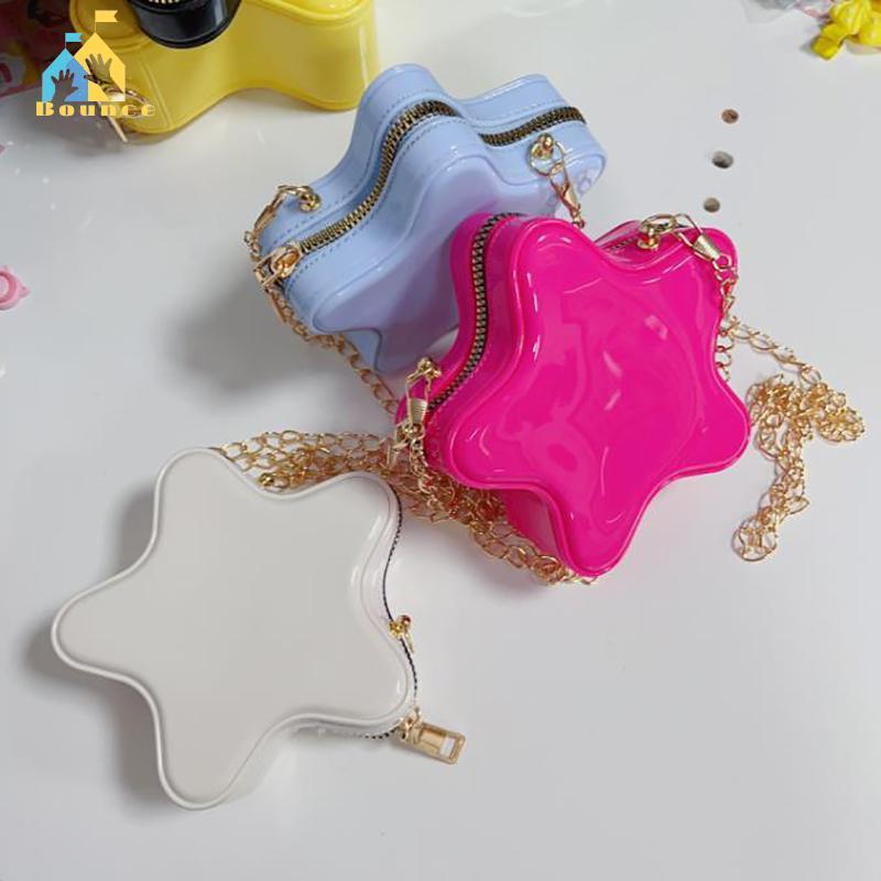 Bbounce Linda Estrela Crianças PVC Sacos De Ombro Bonito Forma Bebê Meninas Crossbody Saco Doce Cor Pequena Bolsa De Moe