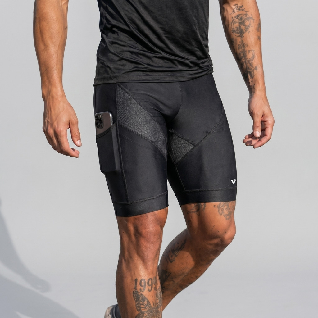 Bermuda Compressão Masculina Elite Com Bolso Térmica Academia Corrida Fitness Treino Segunda Pele Esportiva