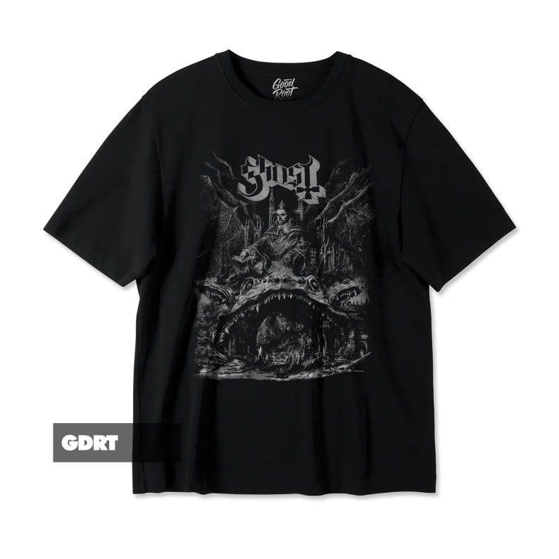 「Mina Hana」Camiseta Unissex Ghost Band Prequelle Album Estampa Musical Confortável Moderna Estilosa Moda