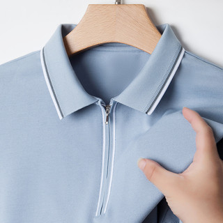 Camisa polo masculina de seda amoreira de acetato de linho com zíper cor sólida camisa polo masculina de manga curta