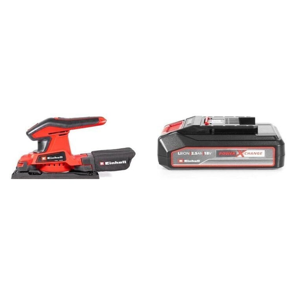 Kit Lixadeira Orbital a Bateria - Tc-Os 18/187 Li com Bateria Power-X-Change 18V 2,5 Ah Li Einhell Preto