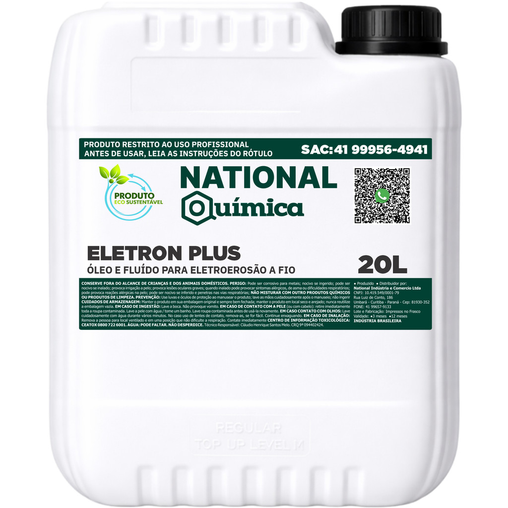 Óleo para Eletroerosão a Fio 20 L Eletron Plus National Química
