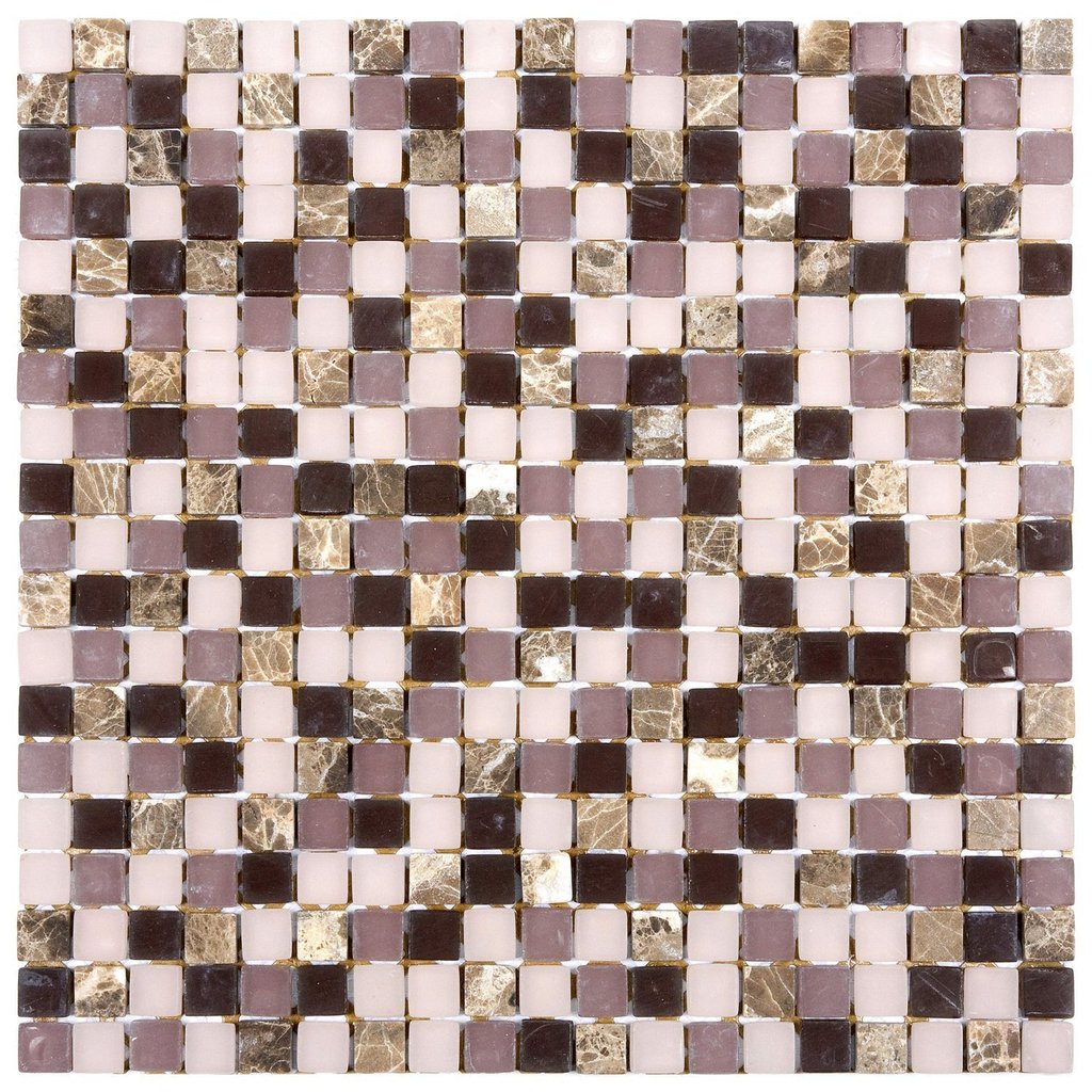 Pastilha de Vidro Mesclada de 31cm X 31cm Rende  Glass Mosaic Lilás