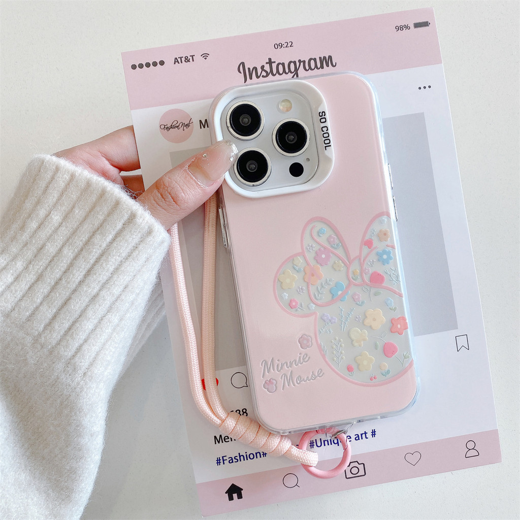Capinha de capa Flor Minnie Adequado Para iPhone 17 11 12 13 15 14 16 Pro Max XR XS Max Capa TPUchoque