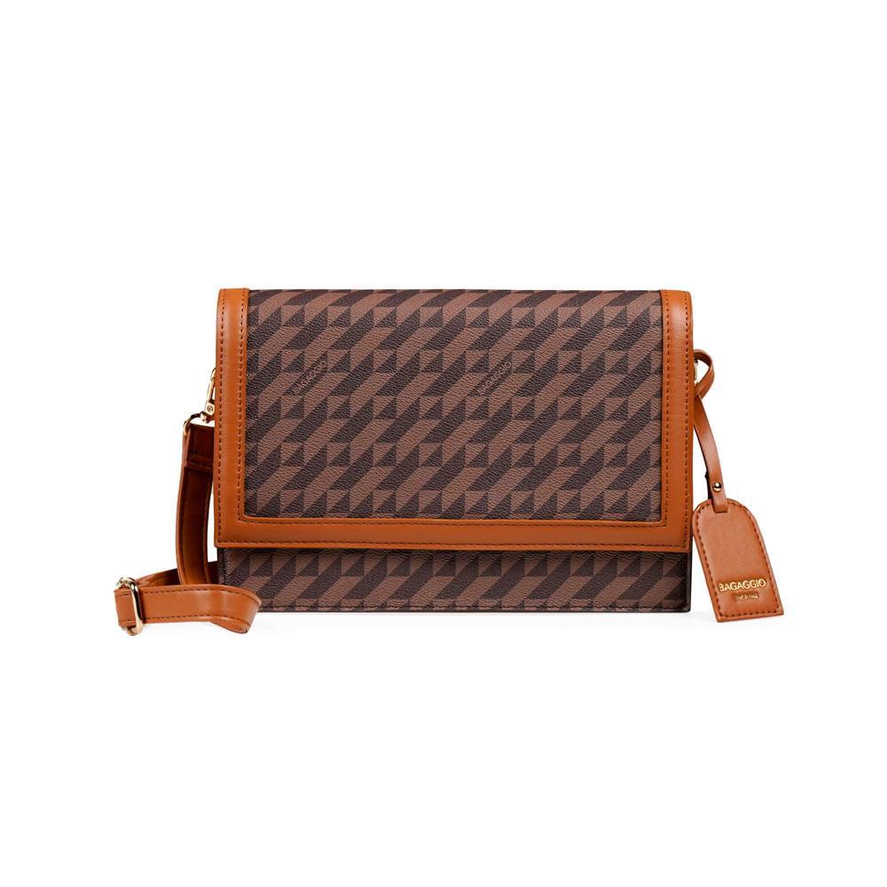 Bolsa Feminina Pequena Flap Monograma BG Marrom