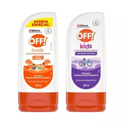 Kit Repelente OFF! Kids + OFF! Family Loção 200ml Proteção Para Toda Família