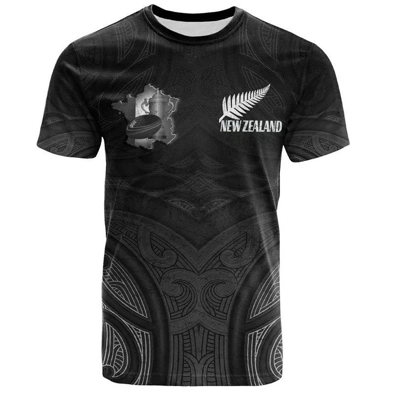 Verão Nova Zelândia Maori Rugby Bola Impressa T Camisa De Fitness Esportes Dos Homens Secagem Rápida Moda Havaiana Topo
