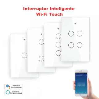Interruptor Inteligente Touch 1/2/3/4 Botão WiFi Smart Automação,Compatível Alexa Google …