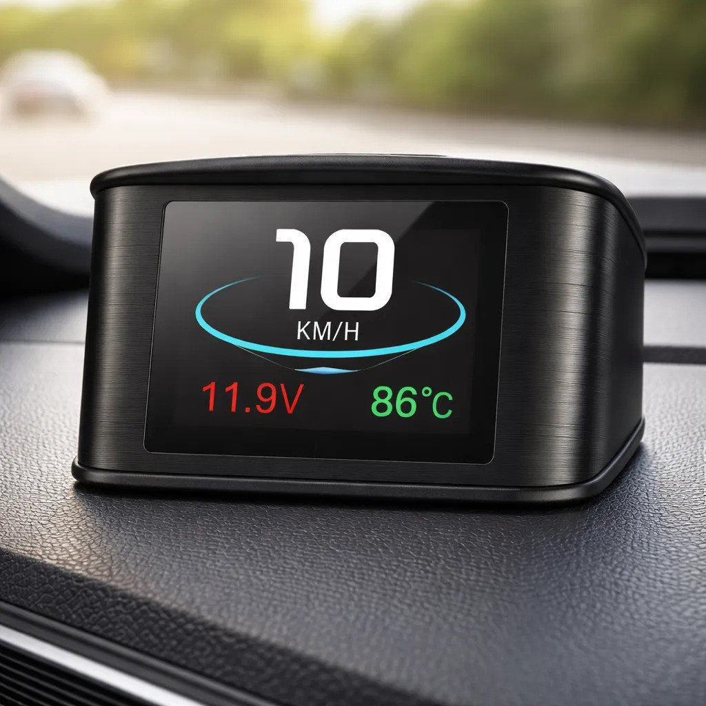 Computador de Bordo P10 OBD2 HUD com Tela Colorida, Velocímetro Digital, Scanner Automotivo, RPM, Temperatura e Tensão