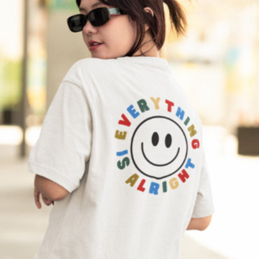 CAMISETA SMILE OVERSIZED LARGA FEMININA ESTAMPADA CAMISA UNISSEX TREINO ACADEMIA CONFORTAVEL ALGODÃO FIO 30.1