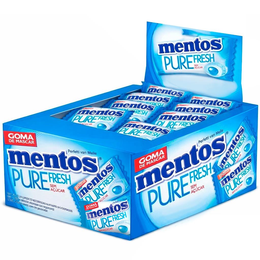 Chiclete Mentos Pure Fresh Mint Zero Açúcar c/60 - Perfetti