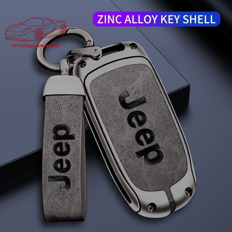 Capa de Chave de Carro em Liga de Zinco para Jeep, Sem Chave, para Renegade, Compass, Grand Cherokee, Acessórios para Ca