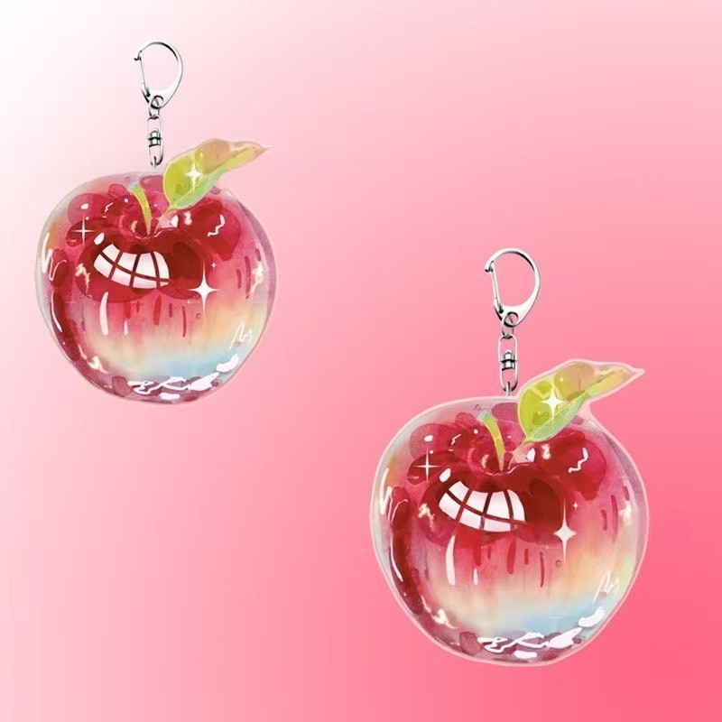 Lucky apple pingente de alto valor acrílico mochila pequeno pingente fruta boa sorte pingente venda quente sorte maçã da
