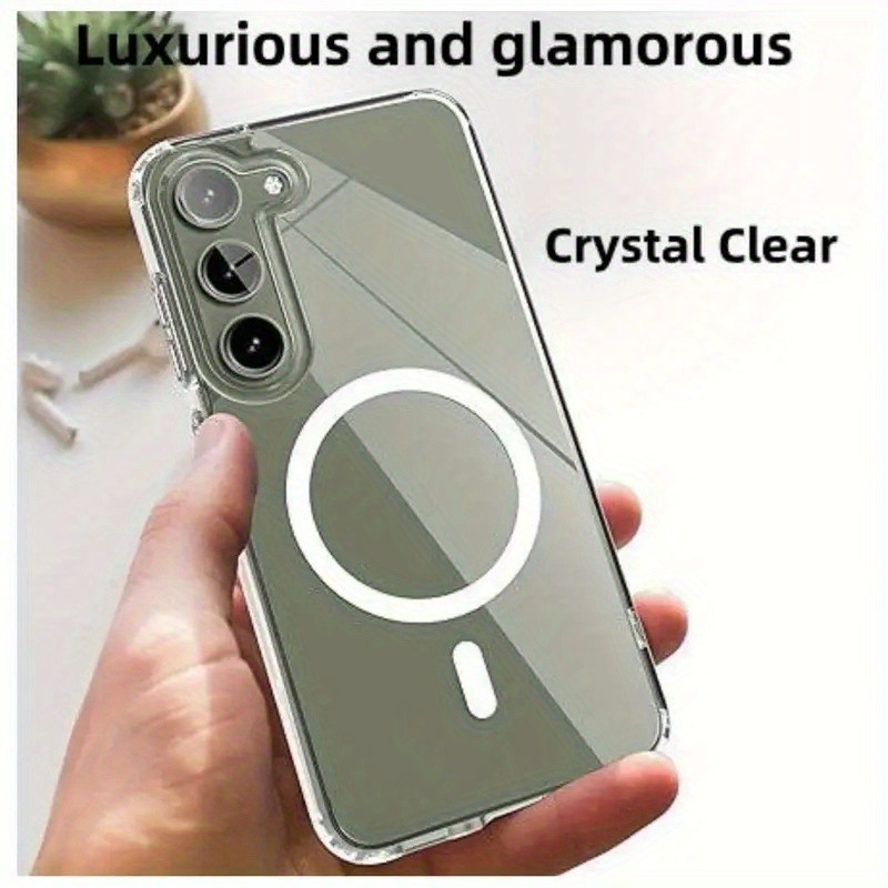 Capa de acrílico transparente com carregamento sem fio magnético compatível com for samsung for galaxy  S26 S24 S25 PluS