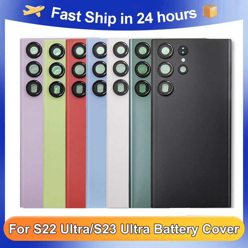 Tampa de Vidro da Bateria S22 Ultra S23 Ultra, Painel Traseiro, Peças da Lente da Câmera para Samsung S22U/S23U