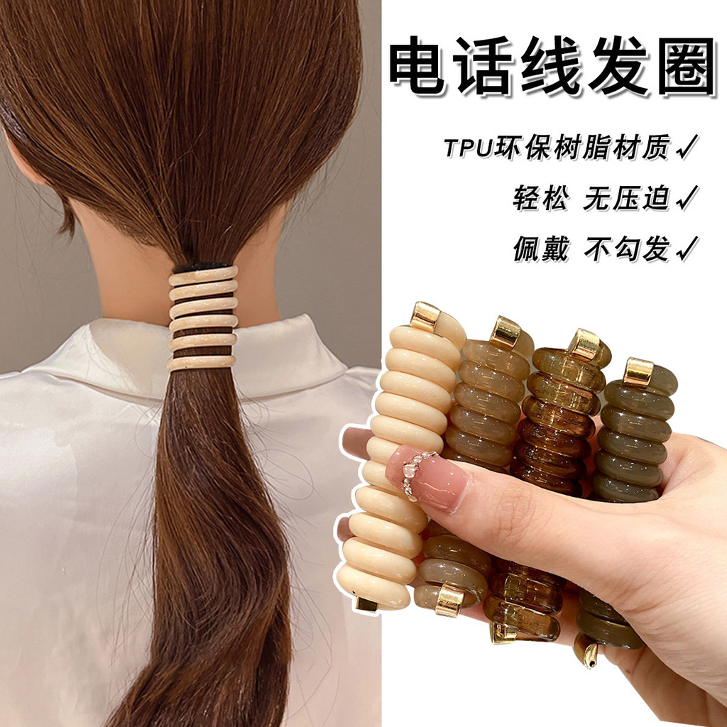 Linha telefônica de cabelo trançado japonês Anel de cabelo de alta elasticidade Faixa de borracha durável Rabo de cavalo