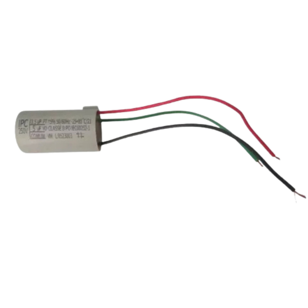 Capacitor de Partida e Velocidade 3,5uf + 5uf 250v 3 Fios para Ventiladores de Teto Bivolt 3,5+5uF