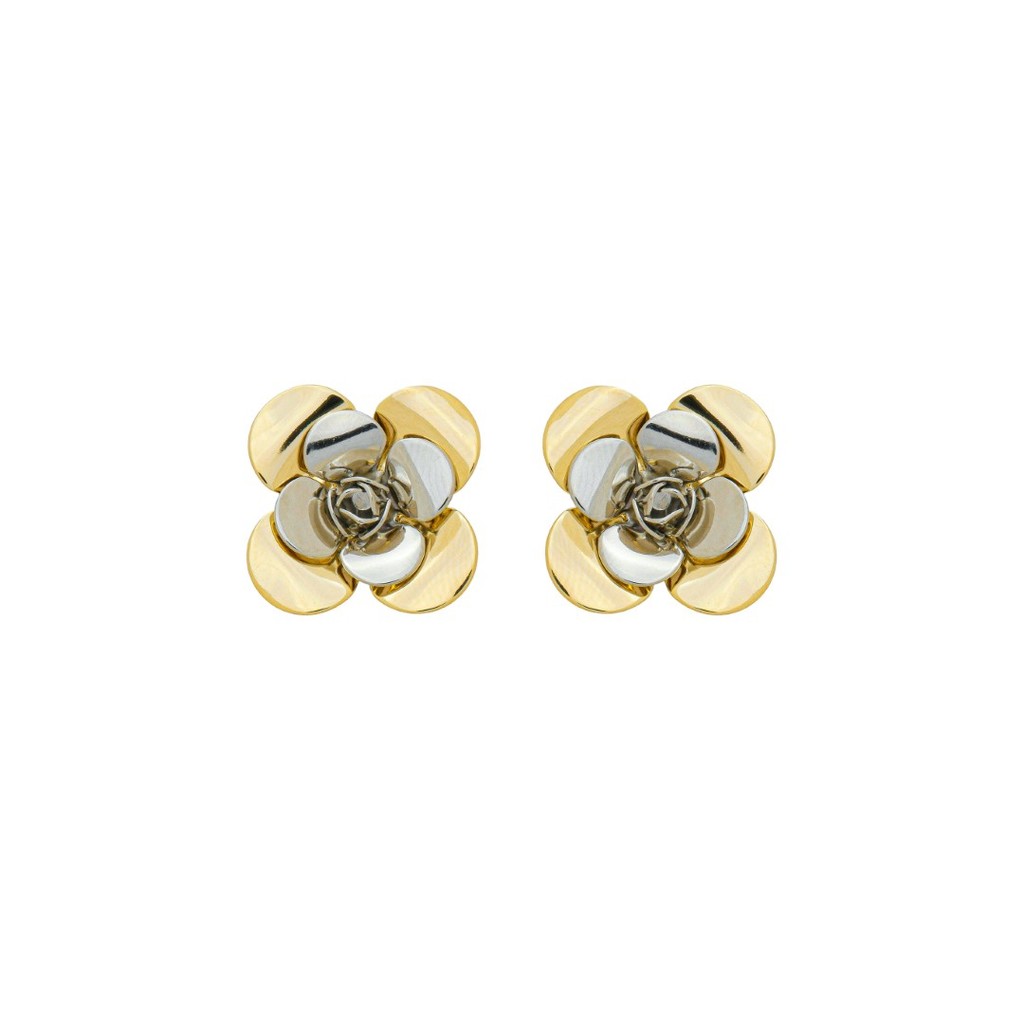 BRINCO FLOR ELOÁ G FOLHEADO A OURO 18K FOLHEADO EM RÓDIO BRANCO