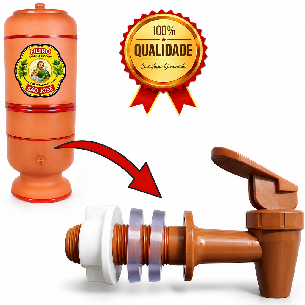 Torneira Marrom Para Filtro De Barro Toque Marrom Universal