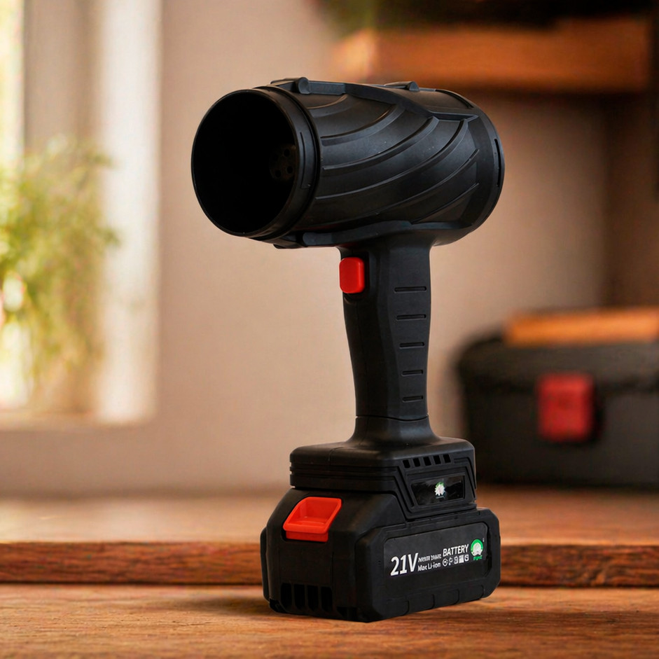 Soprador Turbo Portátil 2 Baterias Aspirador de Folhas Para Limpeza de Quintal — imagem 2 de 2