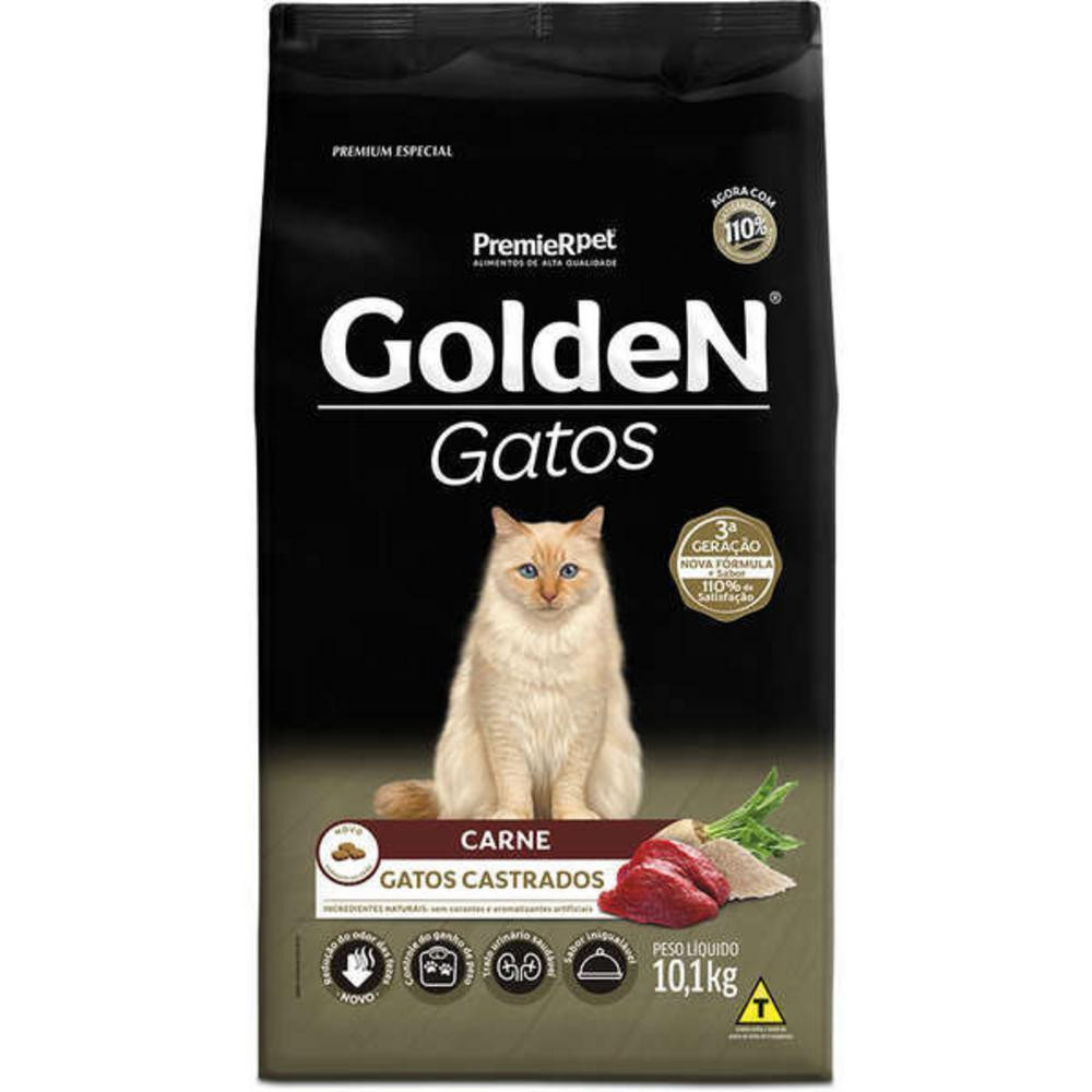 Ração pra Gatos Adultos Castrados Golden sabor Carne 10,1kg