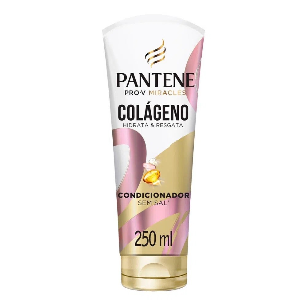 Condicionador Pantene Colágeno Hidrata & Resgata 250ml | Hidratação Profunda, Maciez, Brilho e Reparação para Cabelos Se