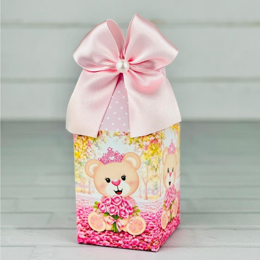 10 Caixinhas Tema Ursinha Princesa - Lembrancinha Festa Infantil Decoração Aniversário Caixa Milk