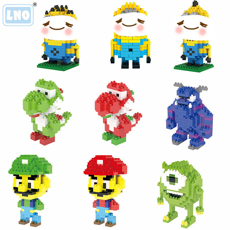 Blocos De Construção Desenho Animado Anime Minions Mario Brinquedo Infantil Boneca 001-009