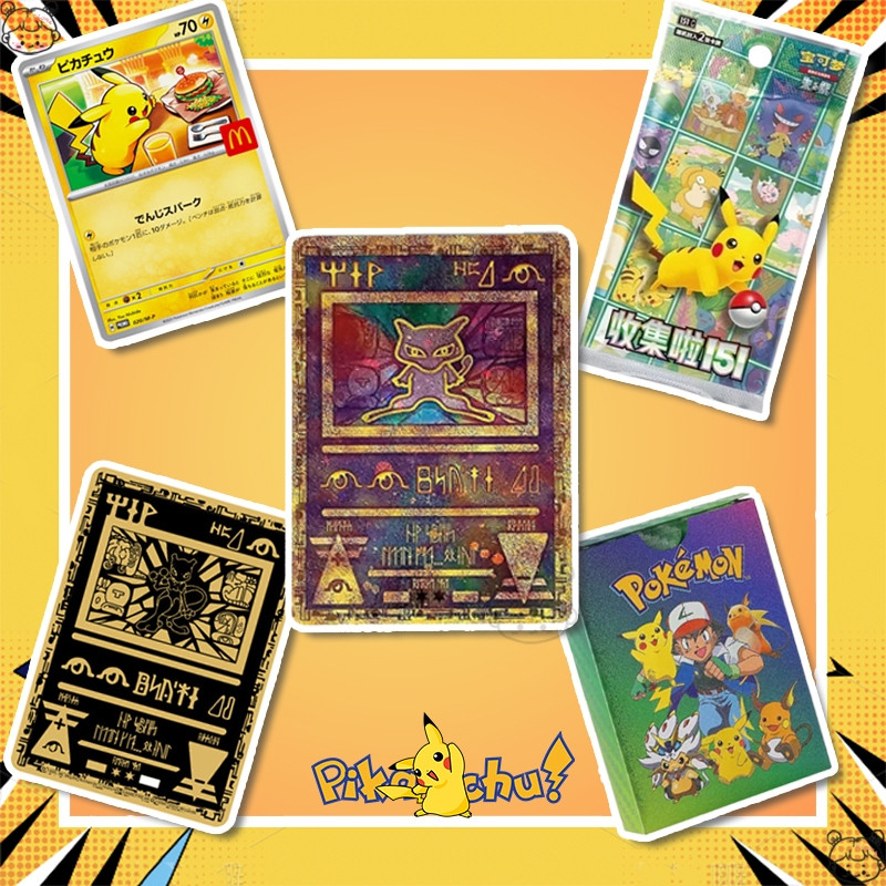 Pokémon-Ancient Mew Promos Cartas De Anime Fofas De Metal Colecionáveis Jogo Raras Comemorativas Coleção De Personagens