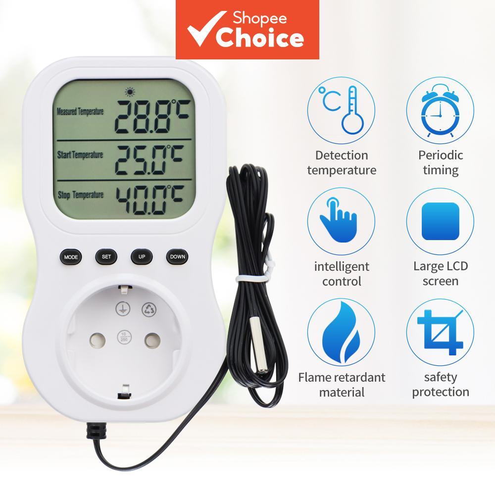 Tomada De Termostato Digital Wi-Fi W2046 , Plugue Controlador De Temperatura Inteligente 16A Com Sensor NTC De 3M , Inte