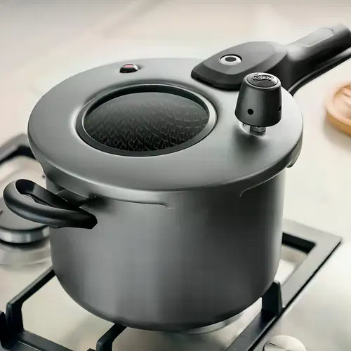 Panela De Pressão Visor Antiaderente 4,5l Grafite Mta