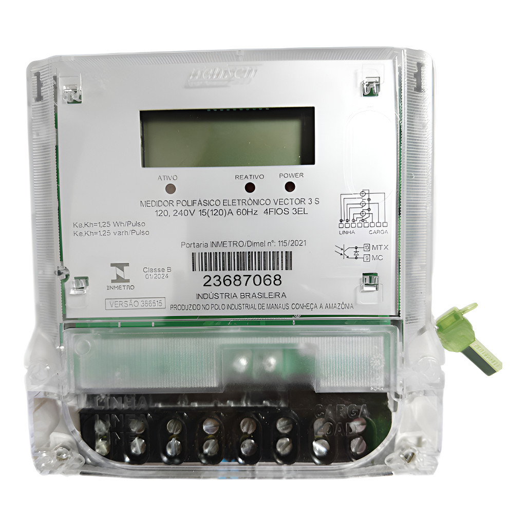 Watimetro Trifasico Digital Nansen Vector 3 C/ Lacre Inmetro