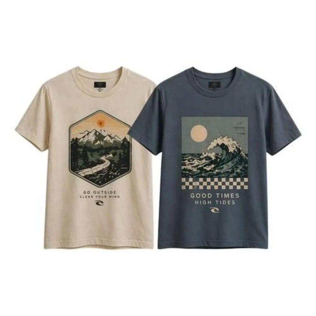Kit 2 Camisetas Masculinas Estampadas Algodão Casual Streetwear Moda Masculina Barata Confortável
