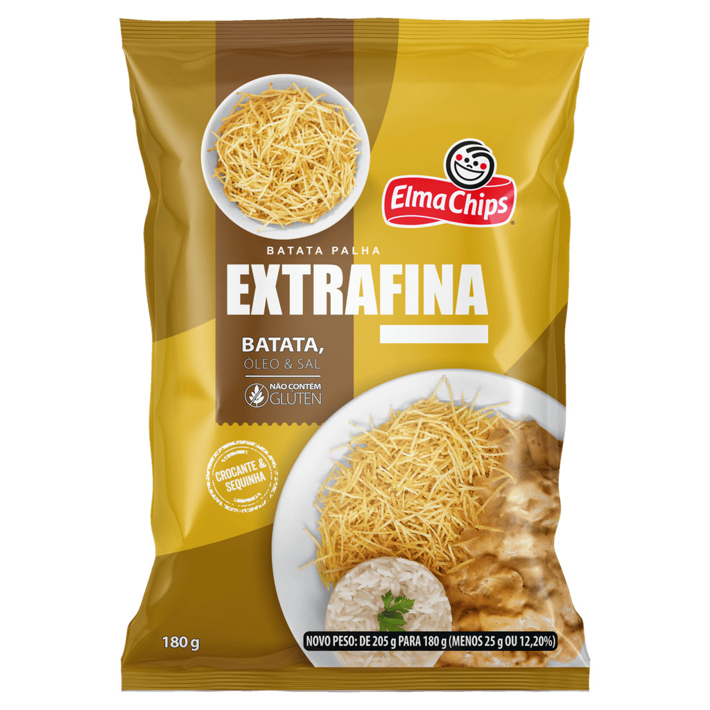 Batata Palha Extrafina Elma Chips Pacote 180g